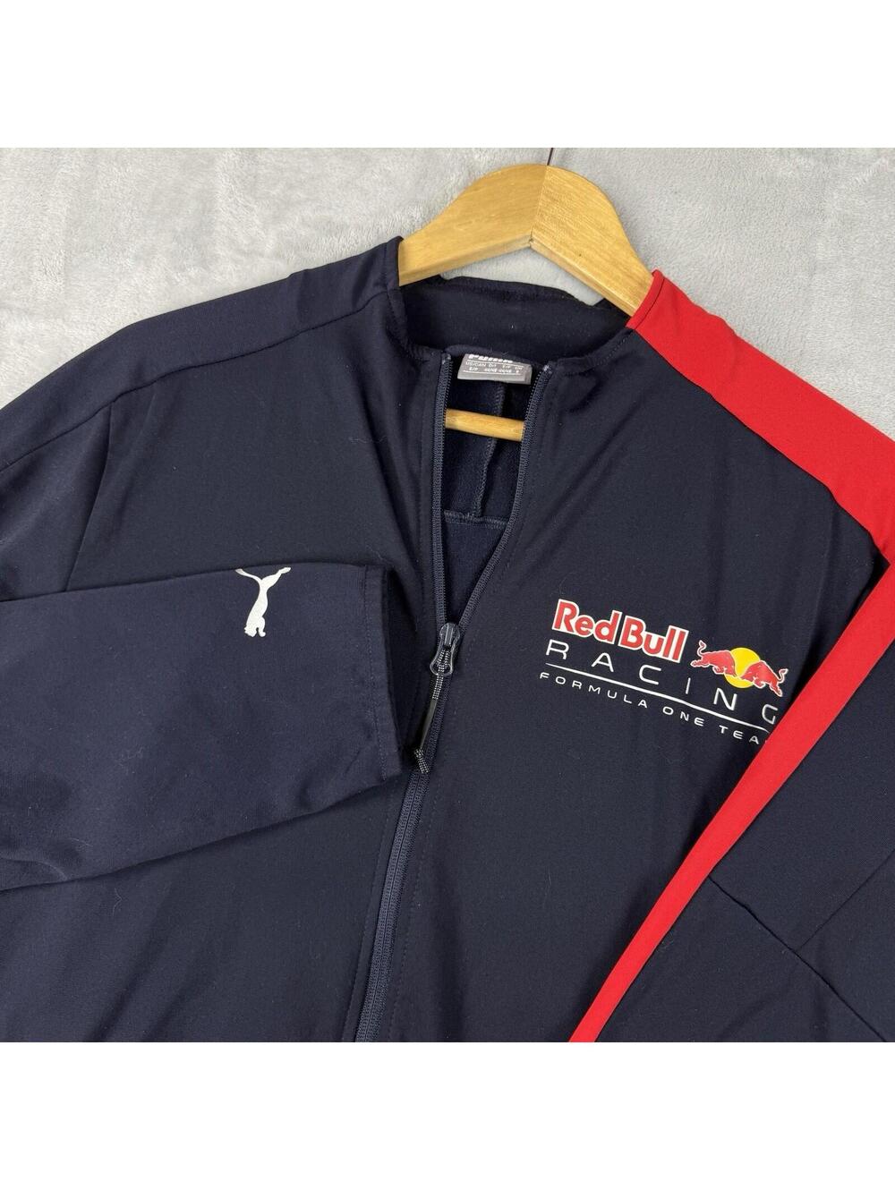 Puma Red Bull Racing Formula One Track Jacket Navy Red Men Size S Motorsport Y2K